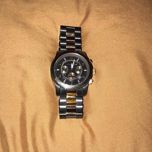 Micheal Kors 43m rose gold and charcoal watch